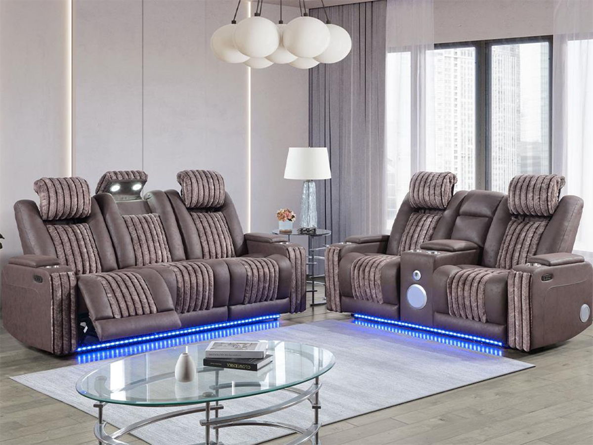 Global Power Reclining Sofa - Brown