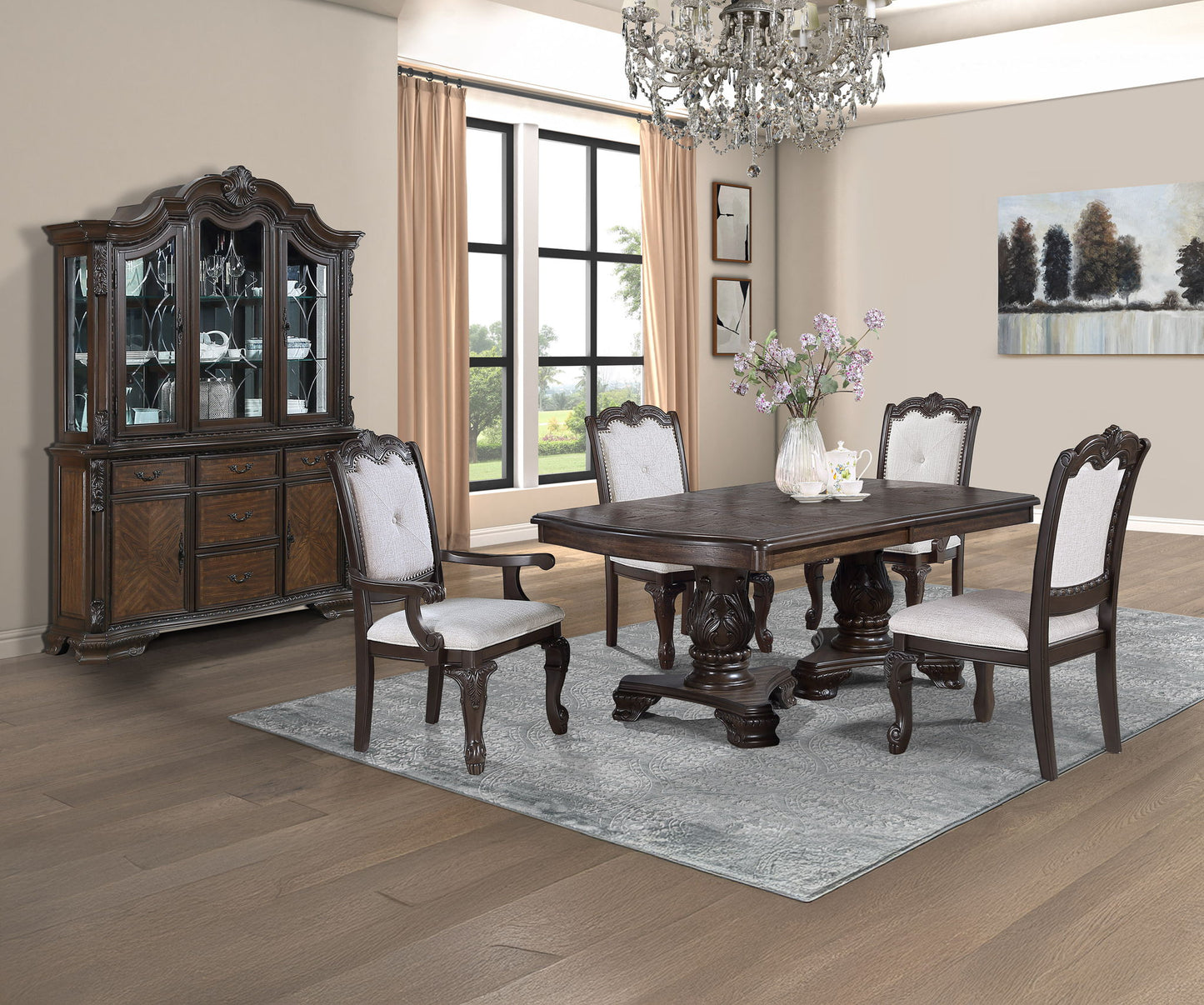 Kiera - Dining Room Set - Cherry Brown