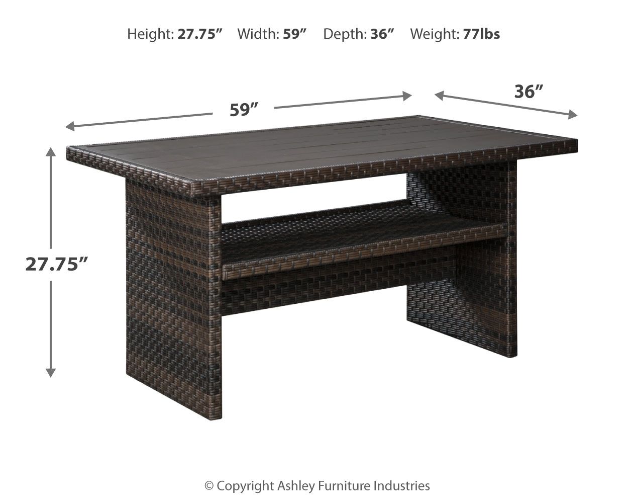 Easy Isle - Dark Brown / Beige - RECT Multi-Use Table