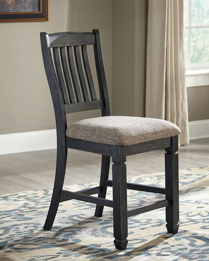 Tyler Creek - Black / Grayish Brown - Upholstered Barstool (Set of 2)