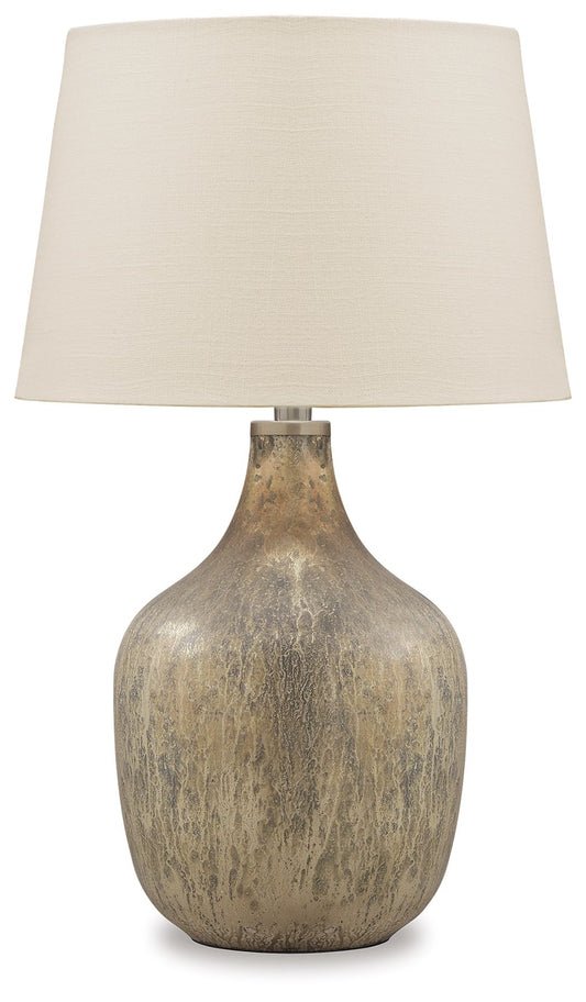 Mari - Glass Table Lamp  - Gray / Gold Finish