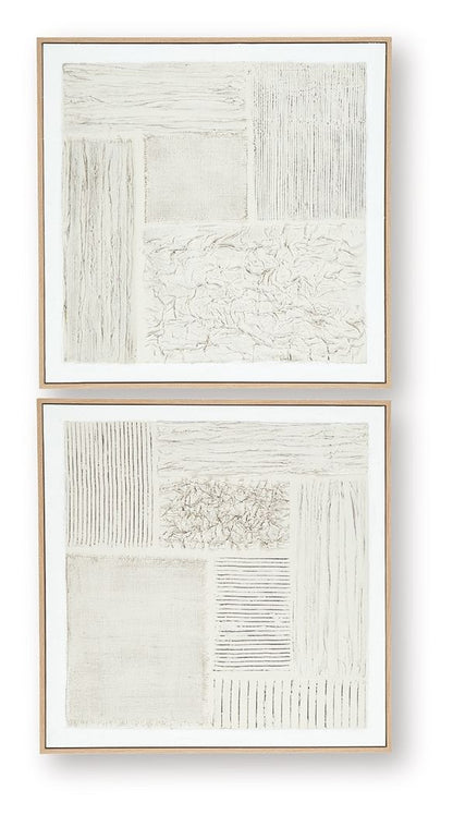 Andorfield - Wall Art Set (Set of 2) - Beige / Black / White