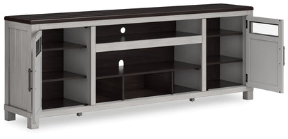 Darborn - XL TV Stand W/Fireplace Option - Gray / Brown