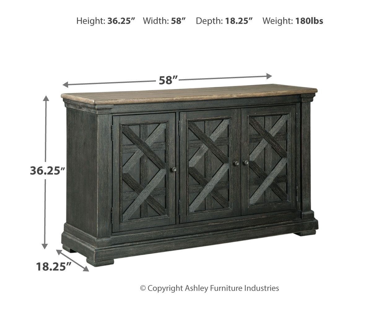 Tyler Creek - Black / Gray - Dining Room Server