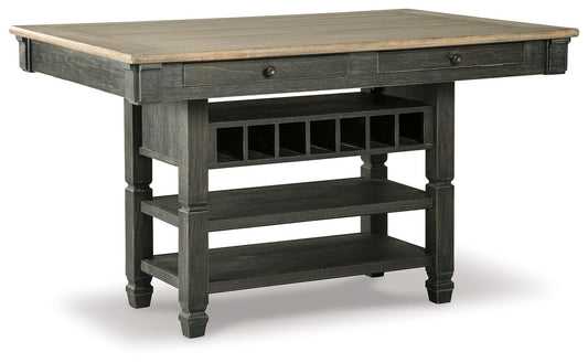 Tyler Creek - Rectangular Dining Room Counter Table - Black / Gray