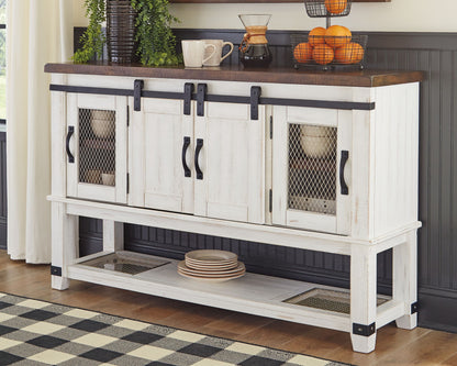 Valebeck - Dining Room Server - White / Brown