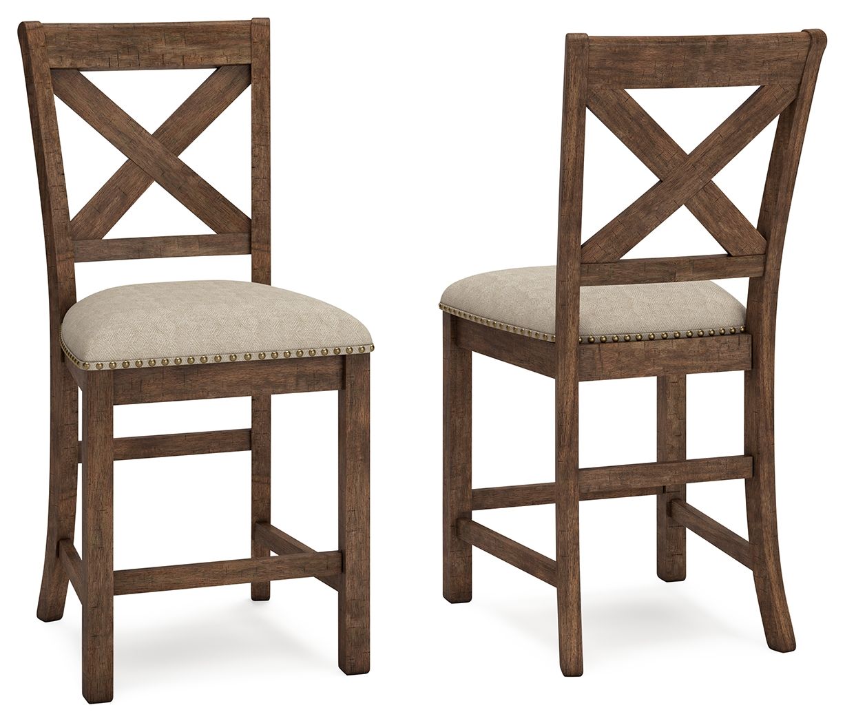 Moriville - Upholstered Barstool (Set of 2) - Beige