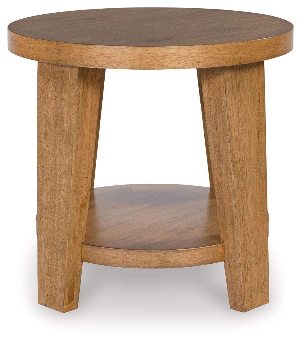 Kristiland - Round End Table - Light Brown