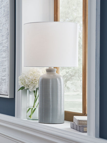 Wimlow - Ceramic Table Lamp - Gray Blue