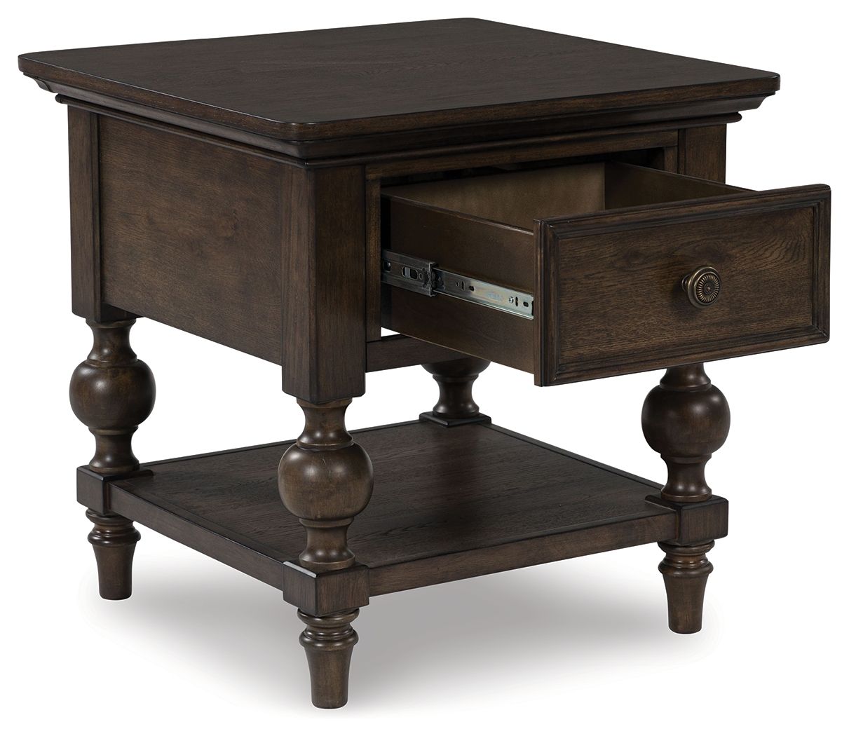 Veramond - Square End Table - Dark Brown
