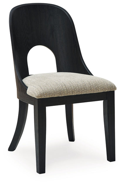 Rowanbeck - Dining Upholstered Side Chair (Set of 2) - Gray / Black