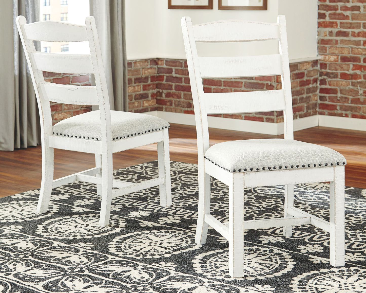 Valebeck - Dining UPH Side Chair (Set of 2) - Beige / White
