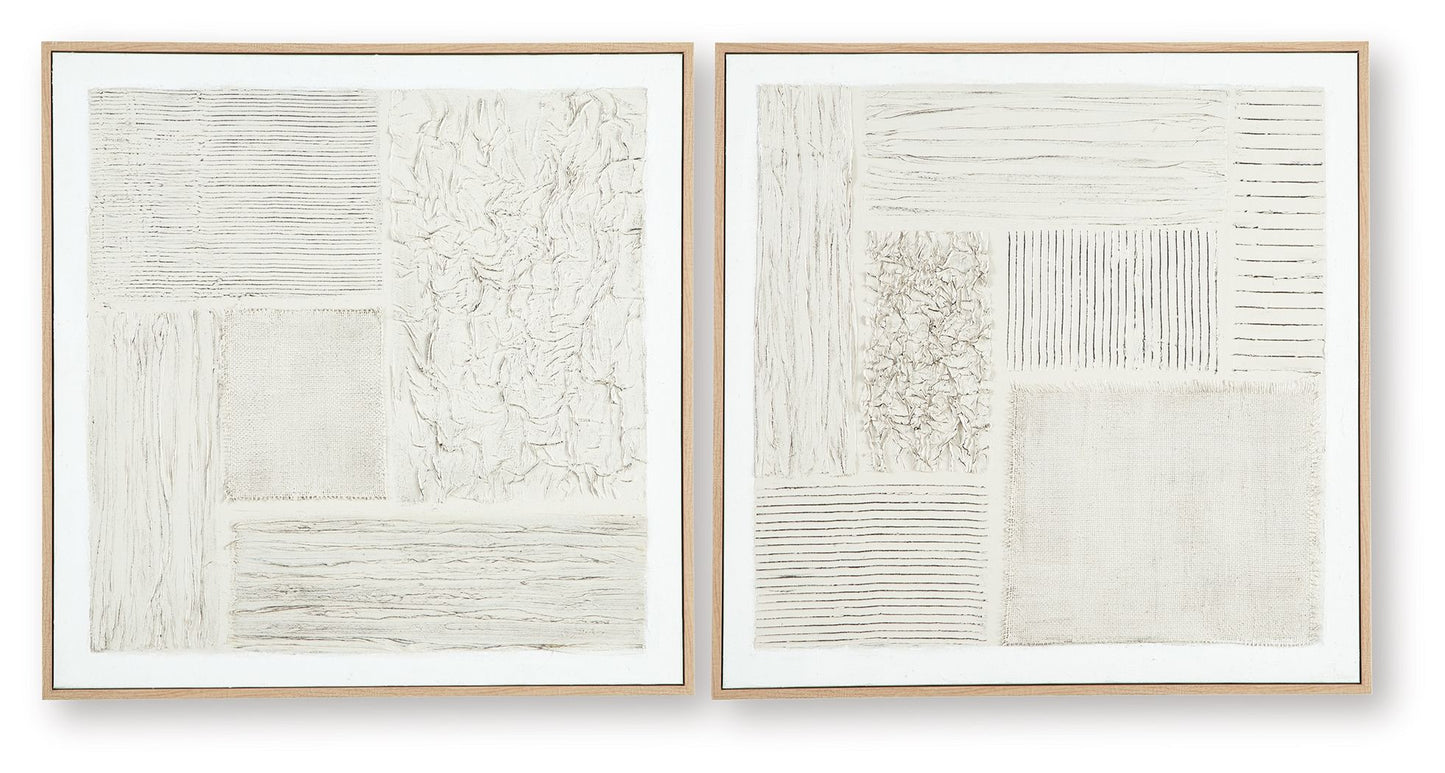 Andorfield - Wall Art Set (Set of 2) - Beige / Black / White