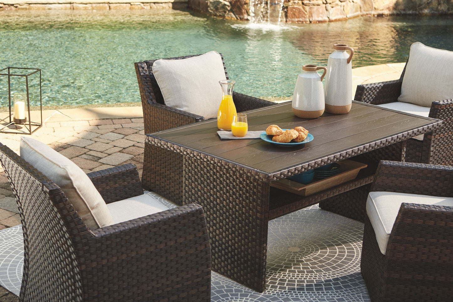 Easy Isle - Dark Brown / Beige - RECT Multi-Use Table