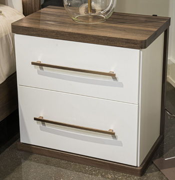 Kendanport - Brown / White - Two Drawer Night Stand