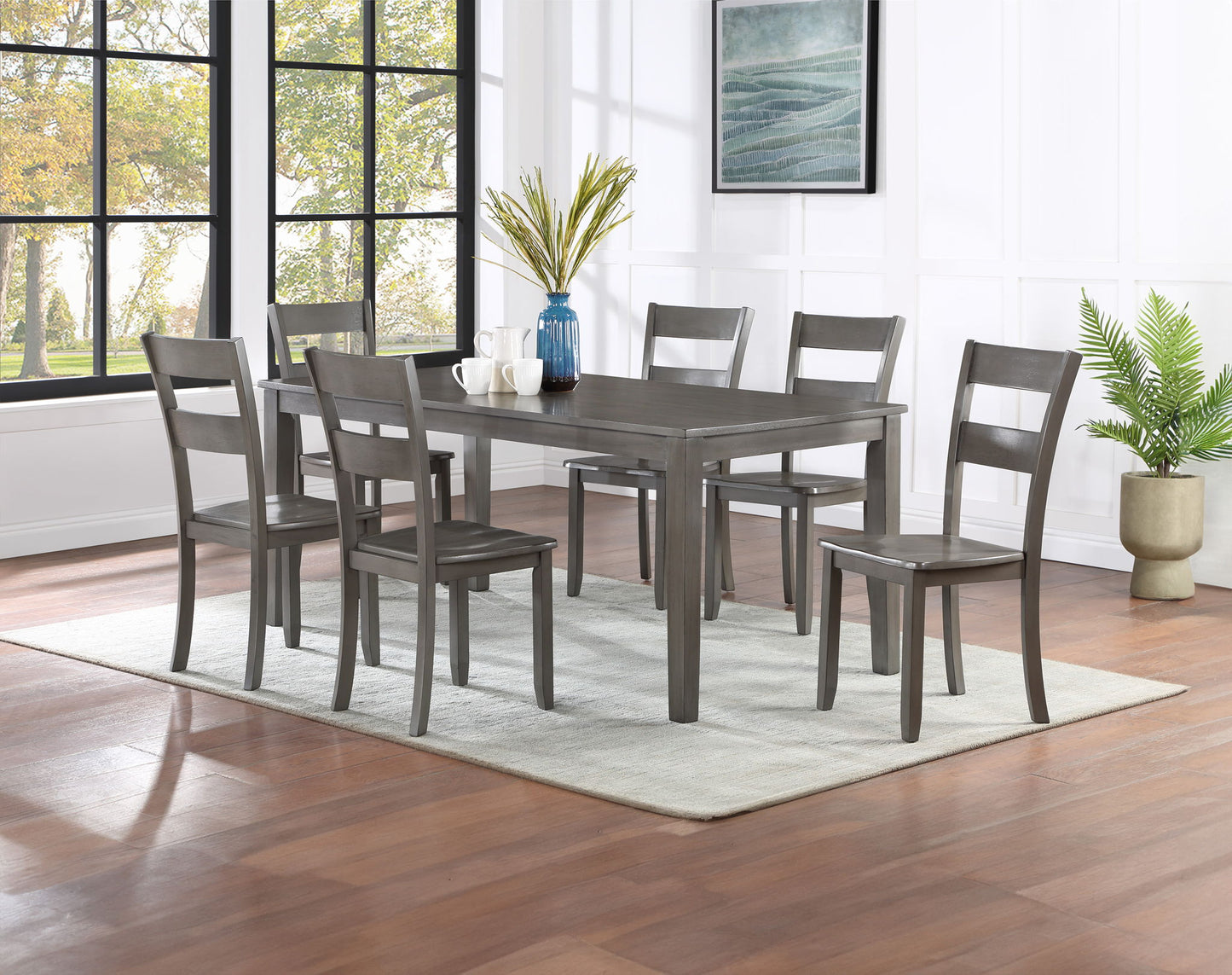 Ryan - 7 Piece Dining Room Set - Gray