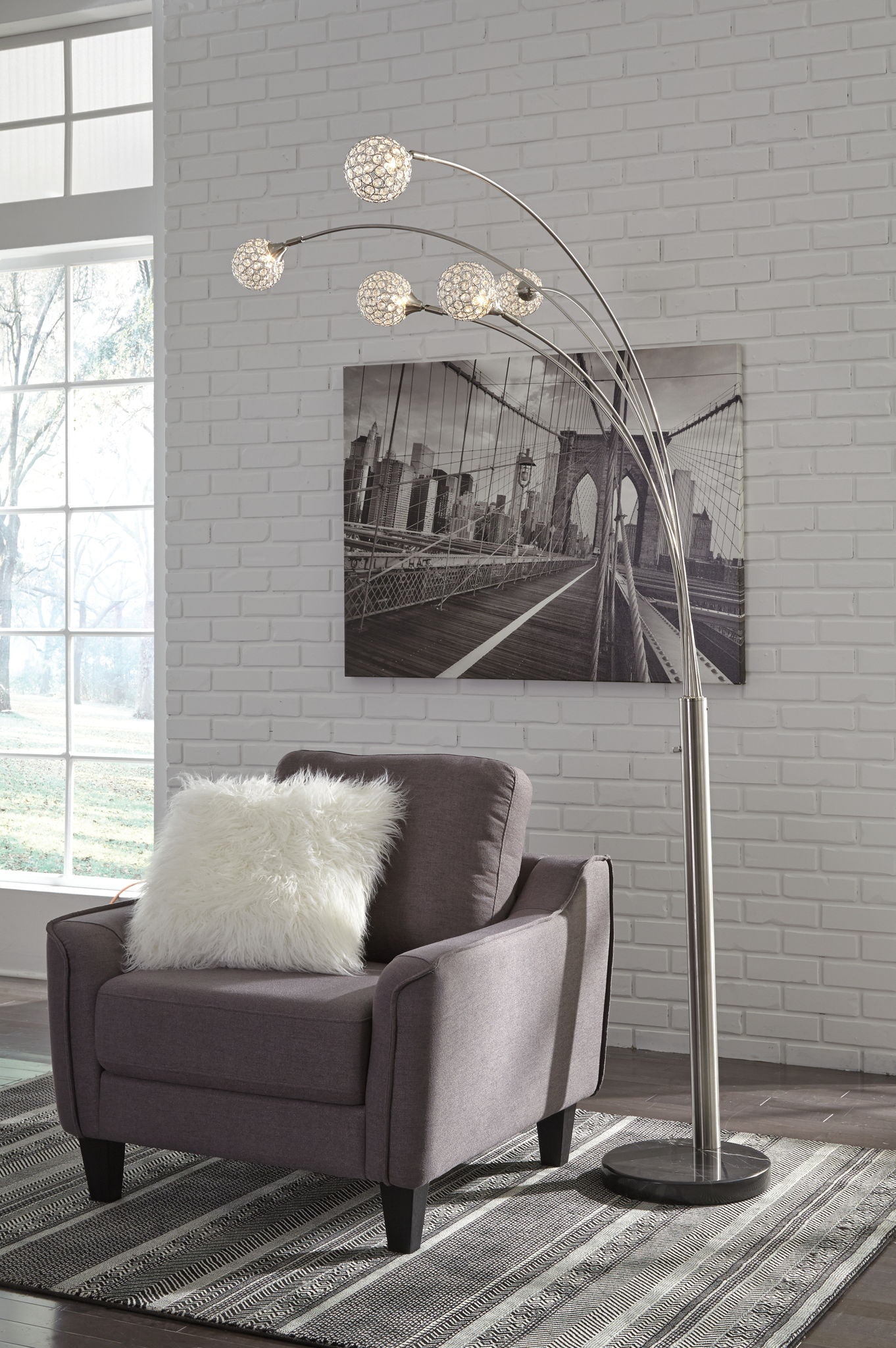 Winter - Metal Arc Lamp  - Silver Finish