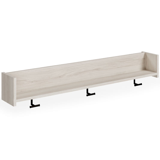 Socalle - Wall Mounted Coat Rack w/Shelf - Light Natural