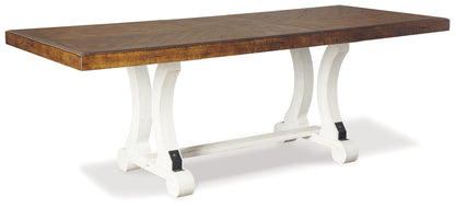 Valebeck - Rectangular Dining Room Table - White / Brown