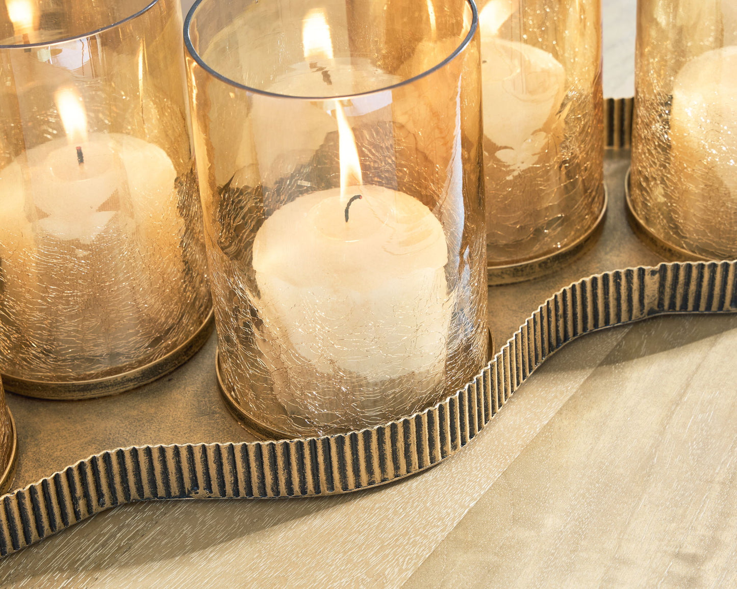 Evereton - Antique Gold Finish - Candle Holder