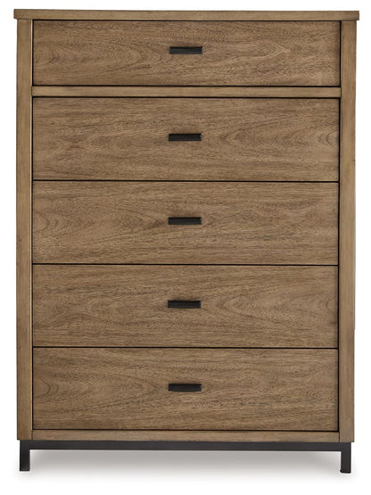 Tomtyn - Five Drawer Chest - Light Brown