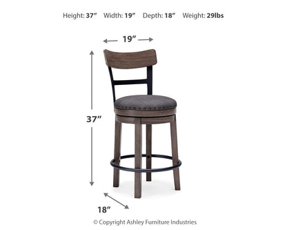 Caitbrook - UPH Swivel Barstool  - Gray