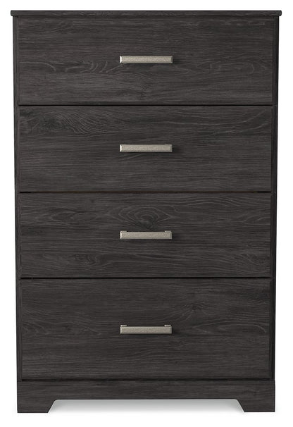 Belachime - Four Drawer Chest - Charcoal